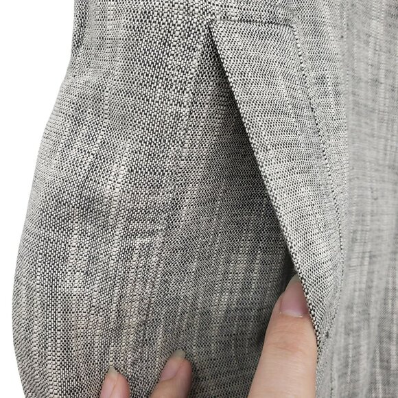 Eileen Fisher Gray Short Sleeve Lagenlook Jacket Cotton Linen Blend Artsy Chic - Picture 6 of 13